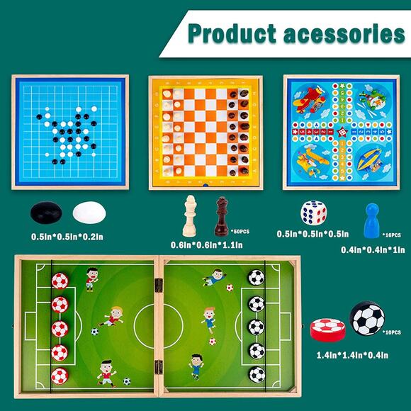4 in 1 Football Winner Board Games Chess Board Set, Ludo Board Game, Desktop Par - Picture 3 of 8